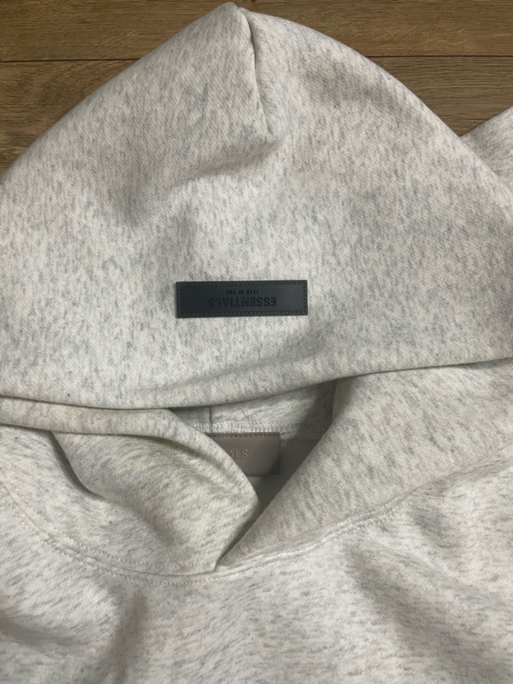 Essentials Fear of God Light Oatme Hoodie with Black Logo Unisex size Small - Picture 5 of 16